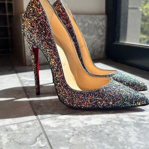 Christian Louboutin Multicolor Glitter Pointed-Toe Stilettos size 36/6